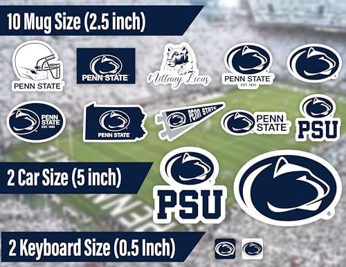 Penn State Stickers & Decals Set - 14 Durable Vinyl Designs