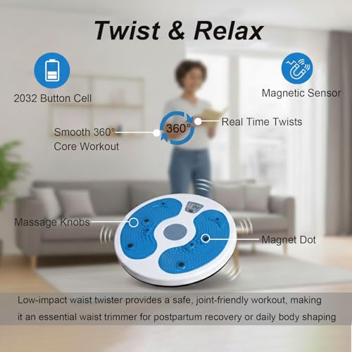 Waist Twister Disc with Digital Counter - Core Trainer Board, Blue