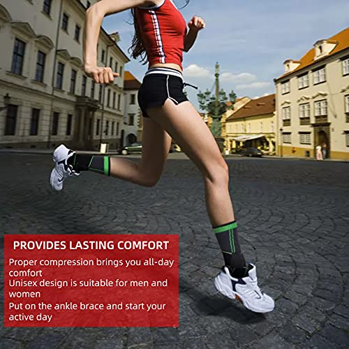 Ankle Support Brace - Elastic Compression Sleeve with Adjustable Wrap