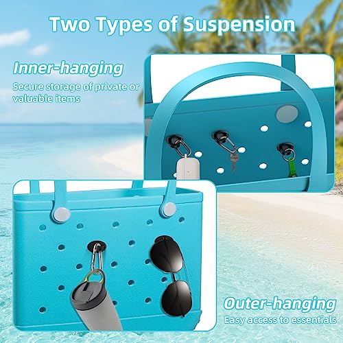 4 Pack Black Hook Charms for Bogg Bag & Southern Beach Bag Key Holder ARSUNOVO