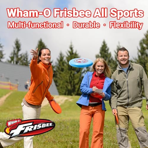 Wham-O Beige & Blue 9.85in 140g All Sport Flying Disc - Durable Outdoor Sports Toy