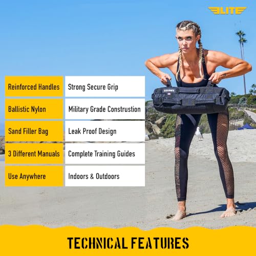 Workout Sandbag for Core Muscle Training - Black / 25 to 50 lbs