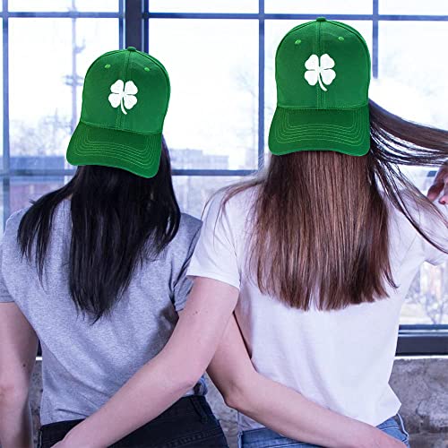 Shamrock Baseball Cap - Irish 4 Leaf Clover Hat for St. Patrick's Day - Medium Green