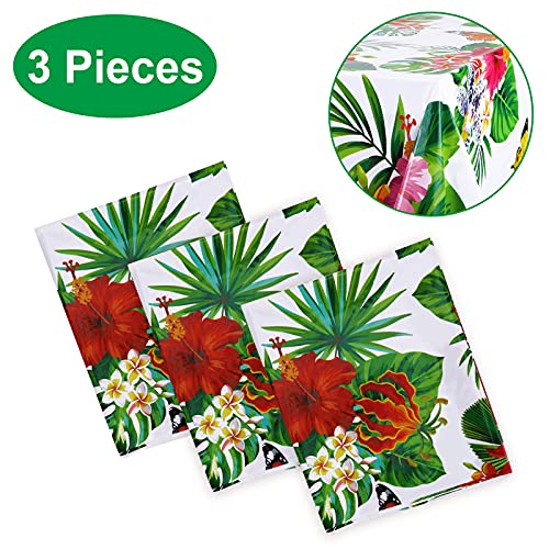 Hawaiian Luau Tablecloths - 3 Pack Disposable Table Covers