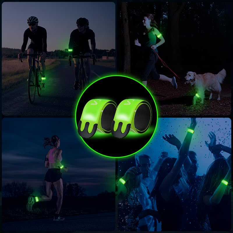 LED Armband Running Lights - Rechargeable & Reflective Safety Gear