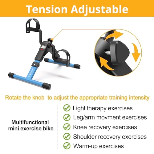Foldable Mini Exercise Bike for Legs and Arms with LCD Monitor