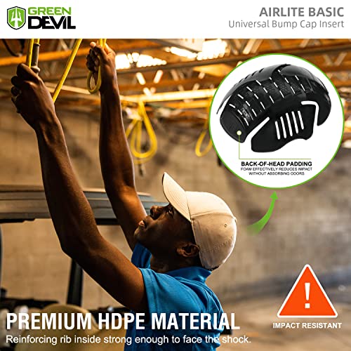 GREEN DEVIL Universal Bump Cap Insert for Baseball Caps Vented Lightweight Safety Bump Hat Insert for Men Women 3 Pack