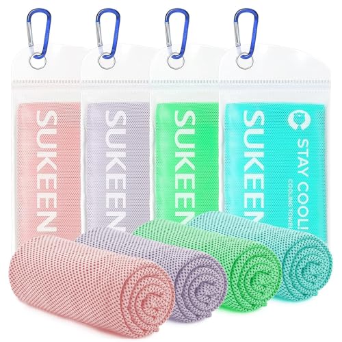 Cooling Towels for Neck & Face - 4 Pack Macaron Colors