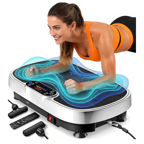 3D Vibration Plate Exercise Machine - Silver & Black, 455lbs Capacity