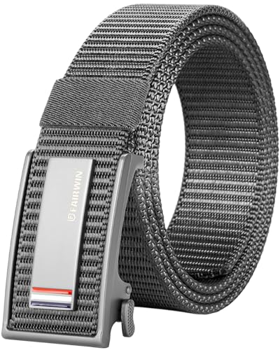 Adjustable Nylon Golf Belt for Men - Grey, Size M (37"-43")
