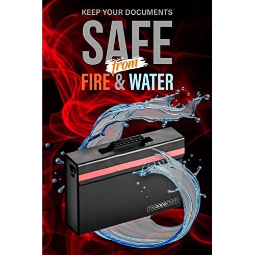 The Good Stuff Fireproof Document Box for Legal Documents, Passports, Cash, and Contracts, 5" x 11" 3.5" / 2000¢µ Protect Your Notebooks, Binders, Folders, and Contracts
