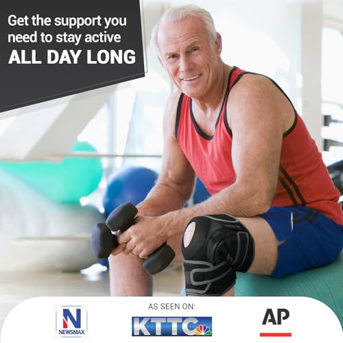 Knee Brace with Side Stabilizers & Gel Pads for Pain Relief - Large