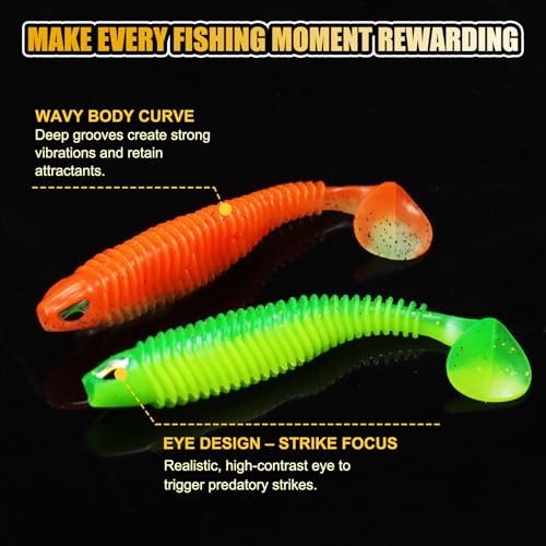 2.5in Paddle Tail Swimbaits - 25PCS Soft Plastic Fishing Lures - Purple