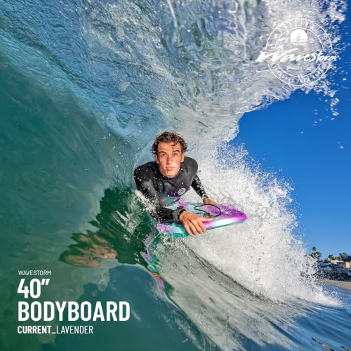 40-Inch Foam Bodyboard with Wrist Leash - Lavender