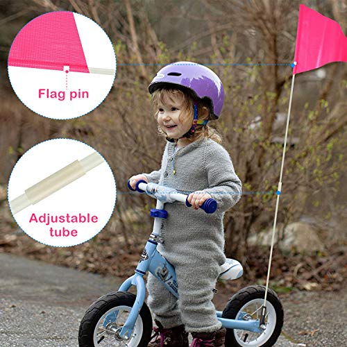 6ft Reflective Bike Safety Flag with Pole - Pink