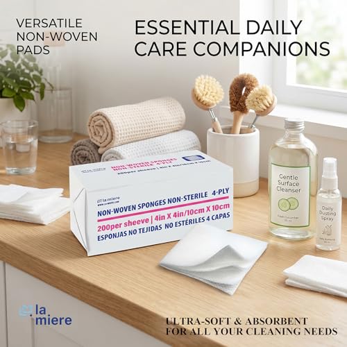 200 Pack Non-Sterile 4"x4" Non-Woven Medical Sponges - 4-Ply