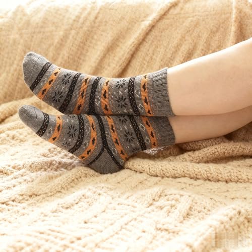 Wool Socks for Women - Cozy Thermal Hiking Socks, Medium-Large