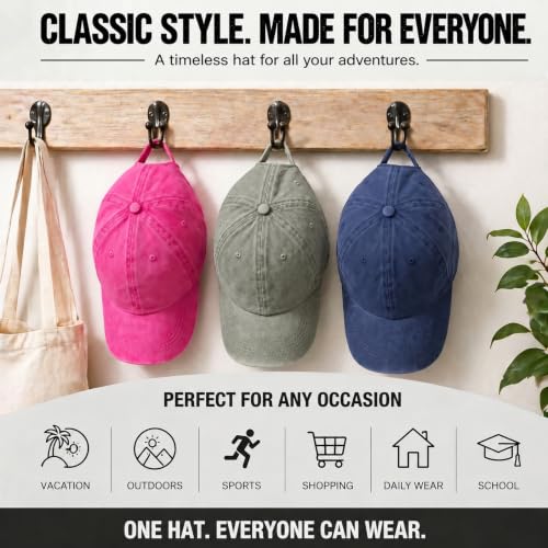 Kryxelia Rose Red Washed Baseball Cap - Adjustable Low Profile Dad Hat