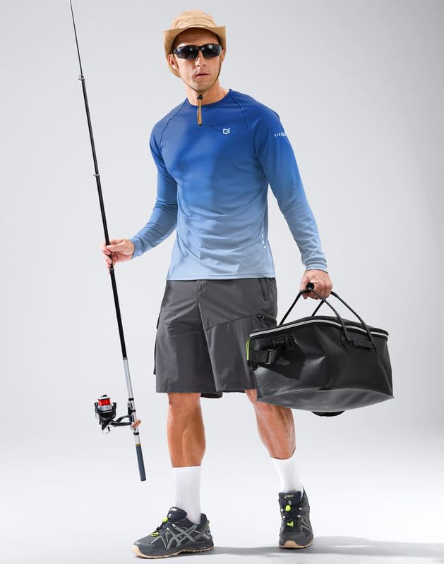 Men's UPF 50+ Long Sleeve Rash Guard - Lightweight, Quick-Dry Shirt