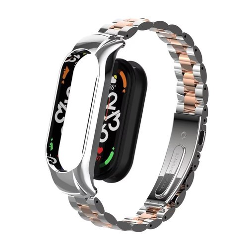 T-BLUER Compatible for Xiaomi Mi Band 7 Bands,Stainless Steel Metal Replacement Band Strap Wristband Accessories for Xiaomi Mi Band 7 Smart Bracelet