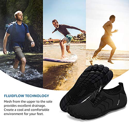Quick Dry Barefoot Water Shoes for Beach Sports - Black (Wz111)
