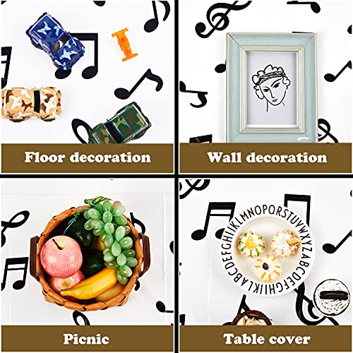 Tatuo 4 Pieces Musical Notes Party Tablecloth 108 x 54 Inch Plastic Decor