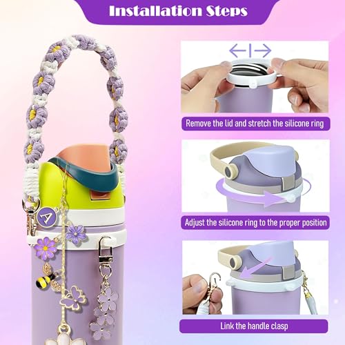 Owala Bottle Accessories Set - Purple Charm & Strap - M