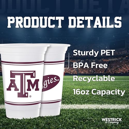 Texas A&M Aggies 16oz Disposable Party Cups – 16 Pack