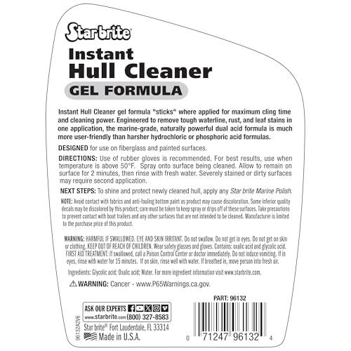 Powerful Hull Cleaner Gel – 32 Oz Spray for Boats, Fiberglass & Plastic