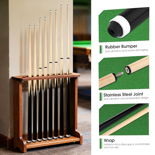 42 Inch Pool Cue Stick Set of 2 - Lightweight with Leather Tip