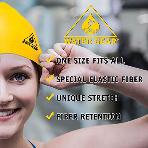 Latex Swim Cap for Long Hair - Durable Unisex Adult Swimming Gear - Yellow