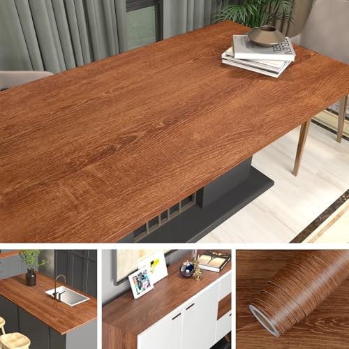 Walnut Wood Contact Paper - 80" x 16" Peel and Stick Wallpaper