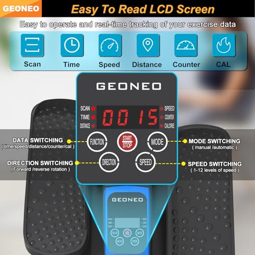 Under Desk Elliptical Machine - Electric Pedal Exerciser for Seniors - Blue