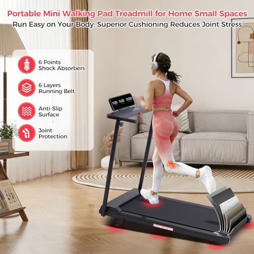 Compact Portable Treadmill with Handle Bar - 3.5HP, Black-1