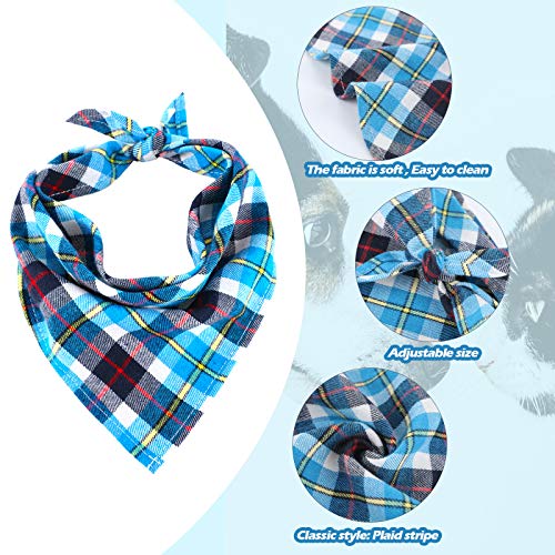 Honoson 6 Pcs Dog Bandana Scarf Plaid, 16.1", Mature Style