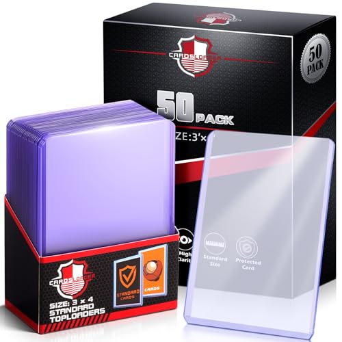 50PCS Card Sleeves Top Loaders - 3x4 Inch Hard Plastic Card Protectors - Variation: 50 Toploaders