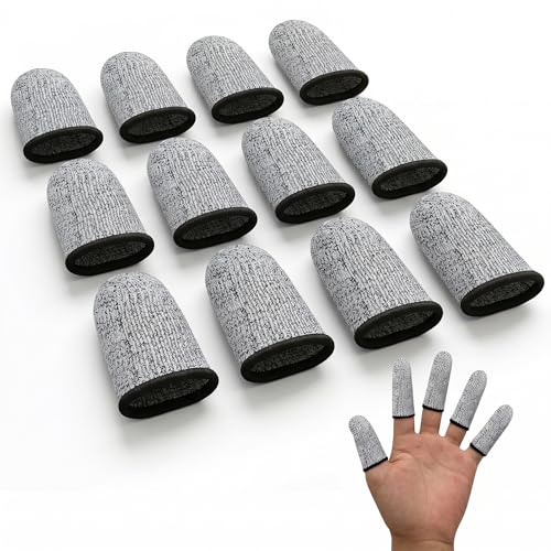 Cut-Resistant Finger Cots - 12PCS Gray Finger Protectors