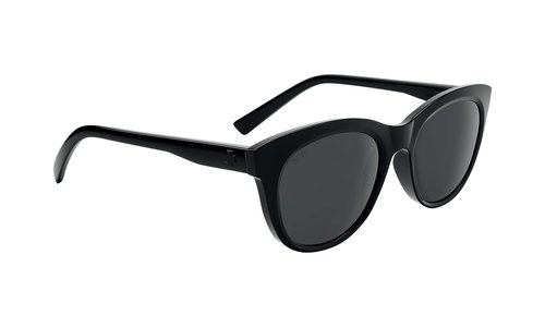 Spy Optic Boundless, Round Cat-Eye Sunglasses, Color and Contrast Enhancing Lenses, Black - Gray Lenses