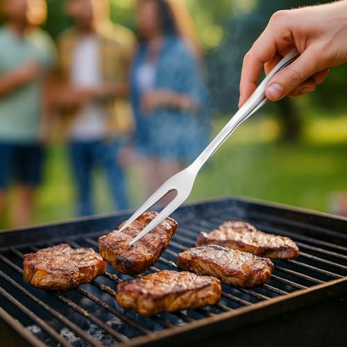 Stainless Steel Carving Fork - 14.6" 2-Prong Meat Serving Utensil