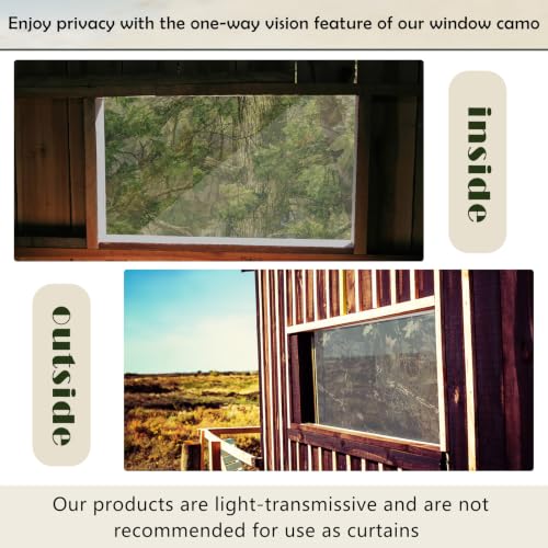 RoundFunny 25x59 in 2-Piece Woodland Camo Window Film Cover for Hunting Blind