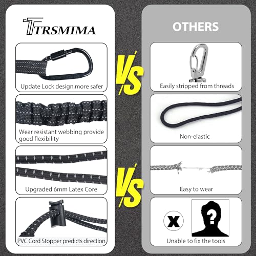 TRSMIMA Safety Tether Tool Lanyard - 12 Pack Safety Tool Leash Shock Absorbing Strap Lock Carabiner Roofing Work for Window Cleaners Roofers