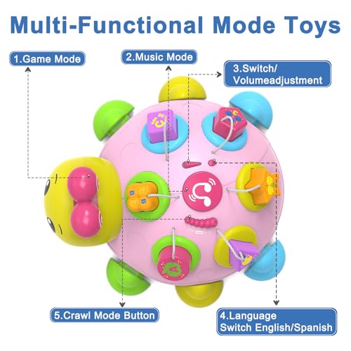 Pink Baby Musical Ladybug Crawling Toy for Infants 6-18 Months – Educational & Interactive Baby Gift
