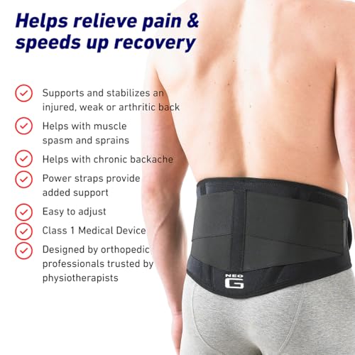 Neo G Back Brace with Power Straps - Support for Lower Back Pain & Injury Recovery