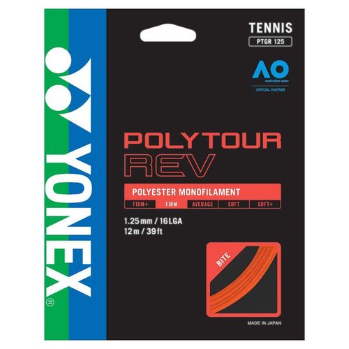 Yonex Polytour Rev 1.25mm 12m Pack Tennis String Orange