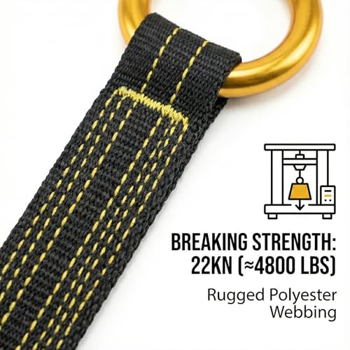 Feiyagoo Arborist Friction Saver Tree Climbing Cambium Saver Loop Belt Retrievable Anchor 35.4 in