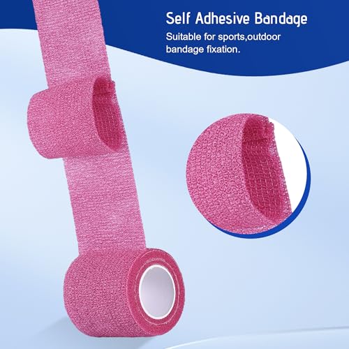 Self-Adhesive Bandage Wrap - 12 Pack, 2 Inch x 5 Yards, Colorful