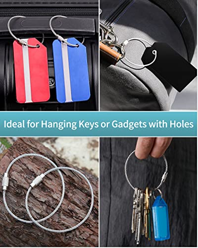 4" Stainless Steel Wire Keychain Cable Loop Holder - 20pcs