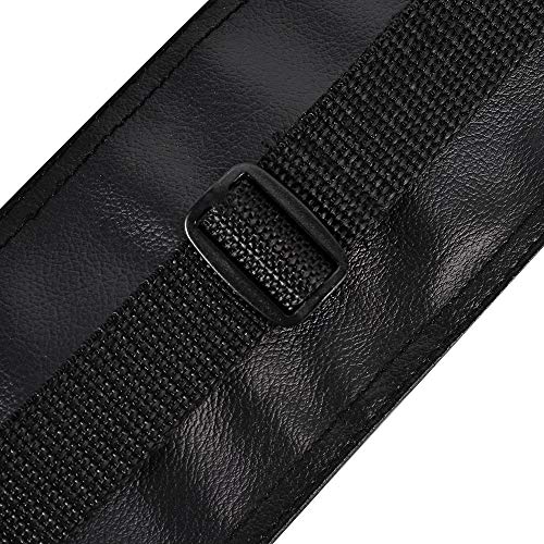 32" Black Leather Billiard Cue Case - Holds 1 Butt & 1 Shaft