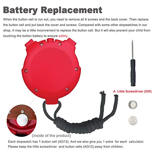 Large LCD Stopwatch - Pack of 4, Lightweight Handheld Timer B