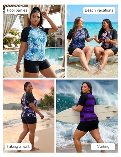 Tralilbee Plus Size Two-Piece Swimsuit with Shorts - 2X / Color508